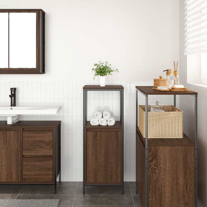 vidaXL Bathroom Cabinet with Shelves Brown Oak 36x35x95 cm
