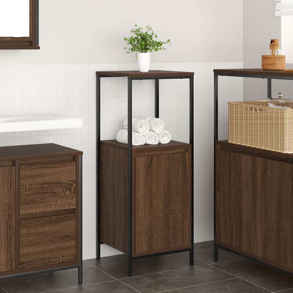 vidaXL Bathroom Cabinet with Shelves Brown Oak 36x35x95 cm
