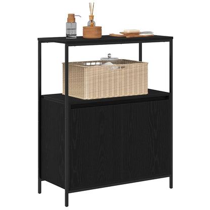 vidaXL Bathroom Cabinet with Shelves Black Oak 76,5x35x95 cm
