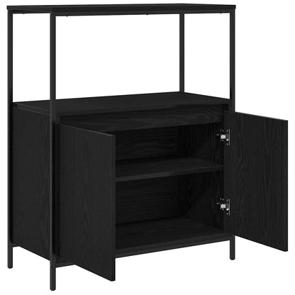 vidaXL Bathroom Cabinet with Shelves Black Oak 76,5x35x95 cm