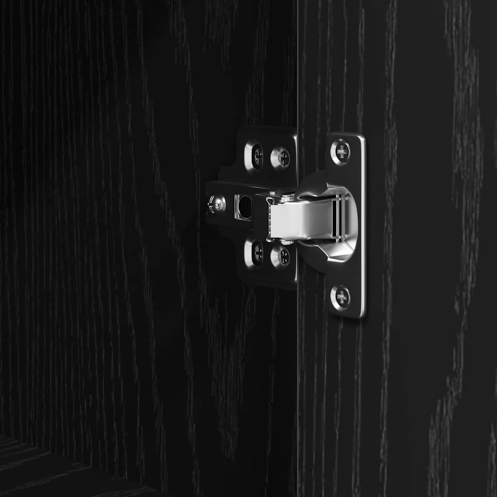 vidaXL Bathroom Cabinet with Shelves Black Oak 76.5x35x95 cm