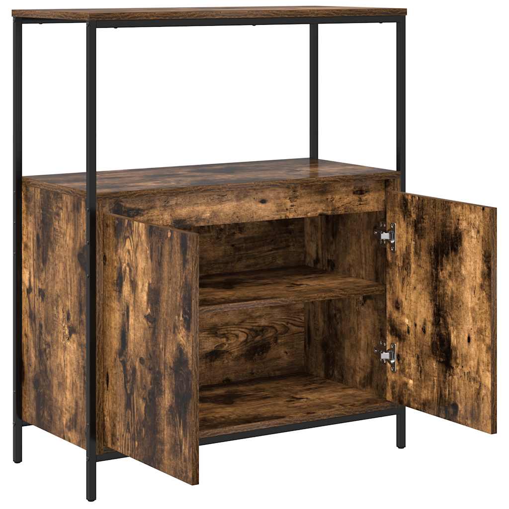 vidaXL Bathroom Cabinet with Shelves Smoked Oak 76.5x35x95 cm
