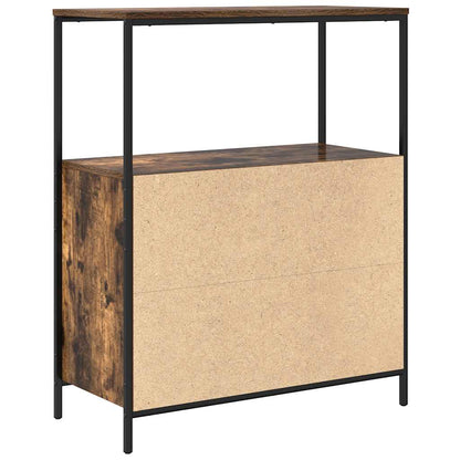 vidaXL Bathroom Cabinet with Shelves Smoked Oak 76.5x35x95 cm