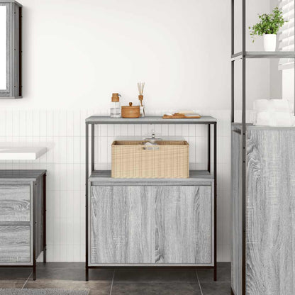 vidaXL Bathroom Cabinet with Shelves Grey Sonoma 76.5x35x95 cm