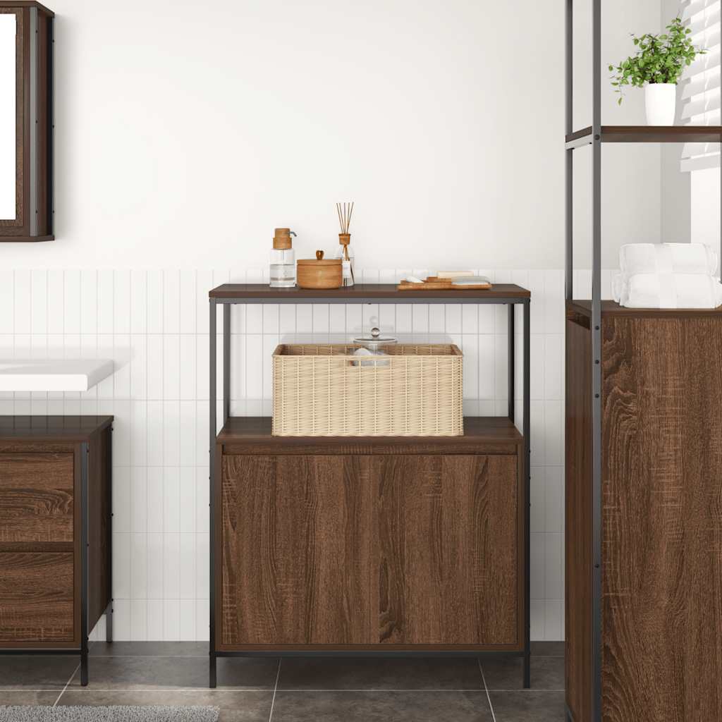 vidaXL Bathroom Cabinet with Shelves Brown Oak 76,5x35x95 cm