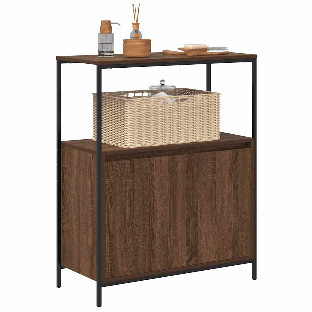 vidaXL Bathroom Cabinet with Shelves Brown Oak 76.5x35x95 cm
