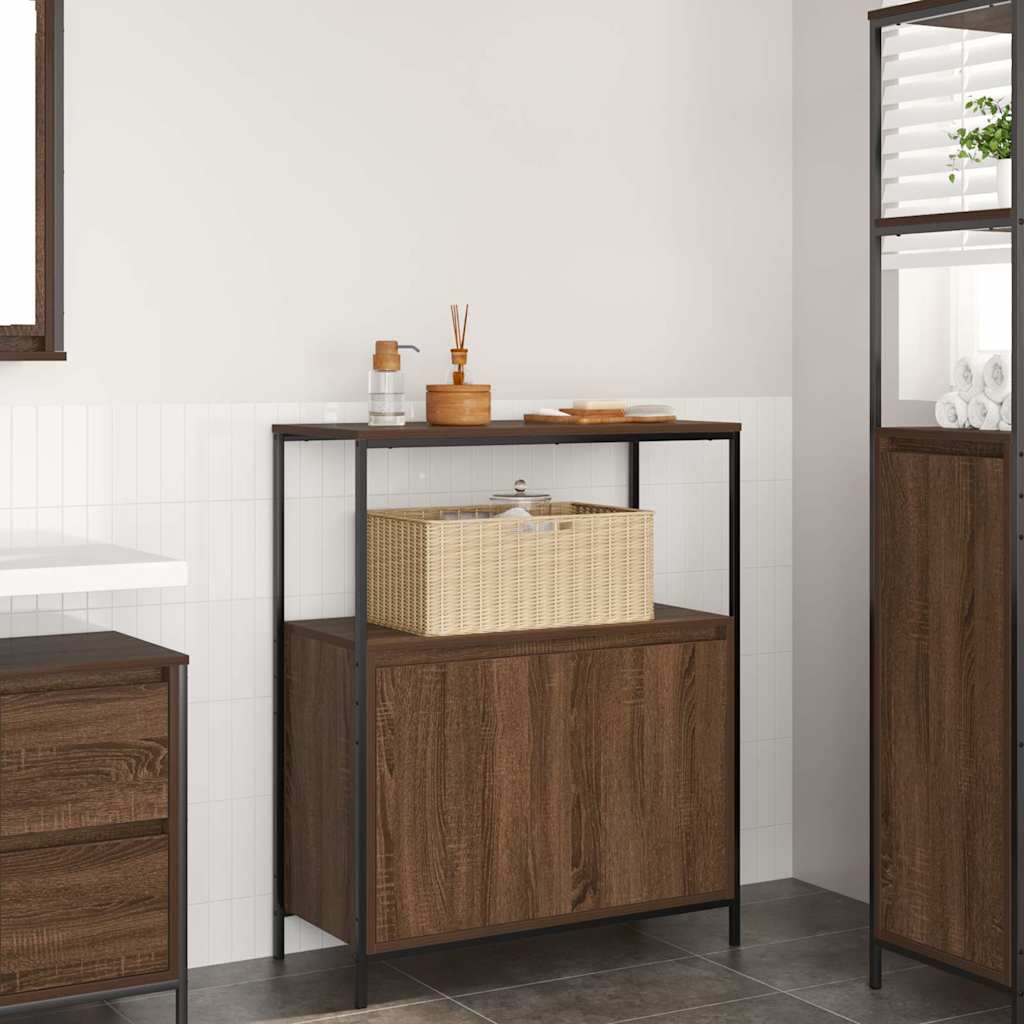 vidaXL Bathroom Cabinet with Shelves Brown Oak 76,5x35x95 cm