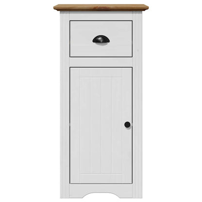 vidaXL 3 Piece Bathroom Furniture Set BODO White and Brown Solid Wood Pine