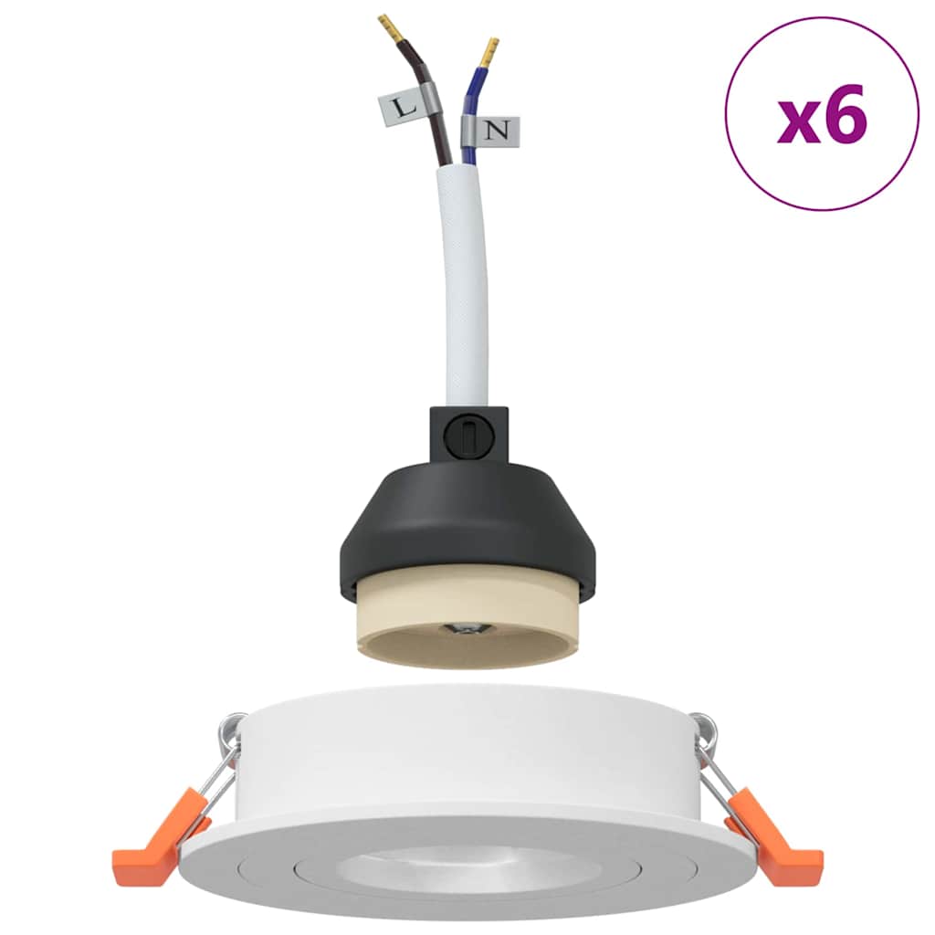vidaXL Spotlight 6 pcs White 9 x 9 x 2 cm Aluminium