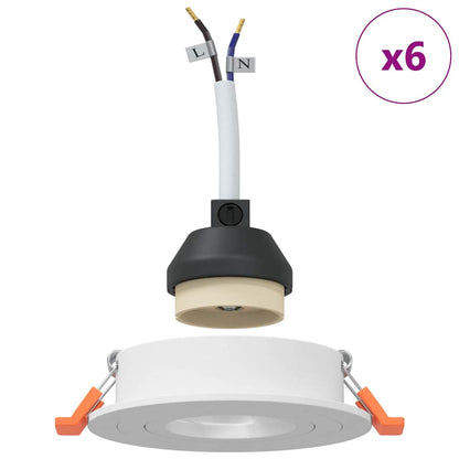 vidaXL Spotlight 6 pcs White 9 x 9 x 2 cm Aluminium
