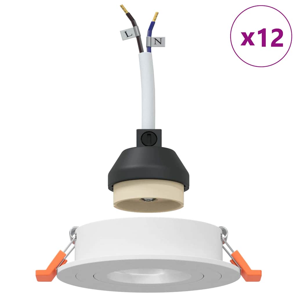 vidaXL Spotlights with Spotlights 12 pcs White 9 x 9 x cm Aluminium