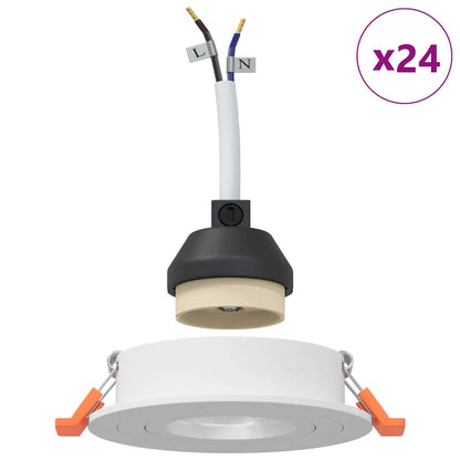 vidaXL Spotlights with Spotlights 24 pcs White 9 x 9 x cm Aluminium