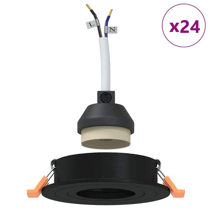 vidaXL Spotlights with Spotlights 24 pcs Black 9 x 9 x cm Aluminium