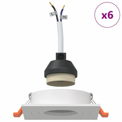 vidaXL Spotlight 6 pcs White 9 x 9 x 2 cm Aluminium