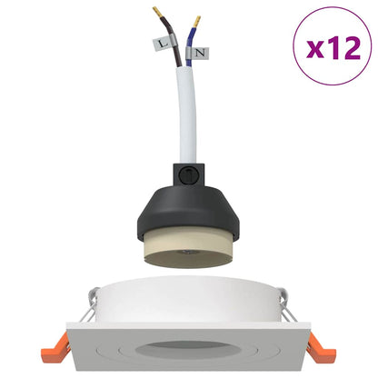 vidaXL Spotlights with Spotlights 12 pcs White 9 x 9 x cm Aluminium