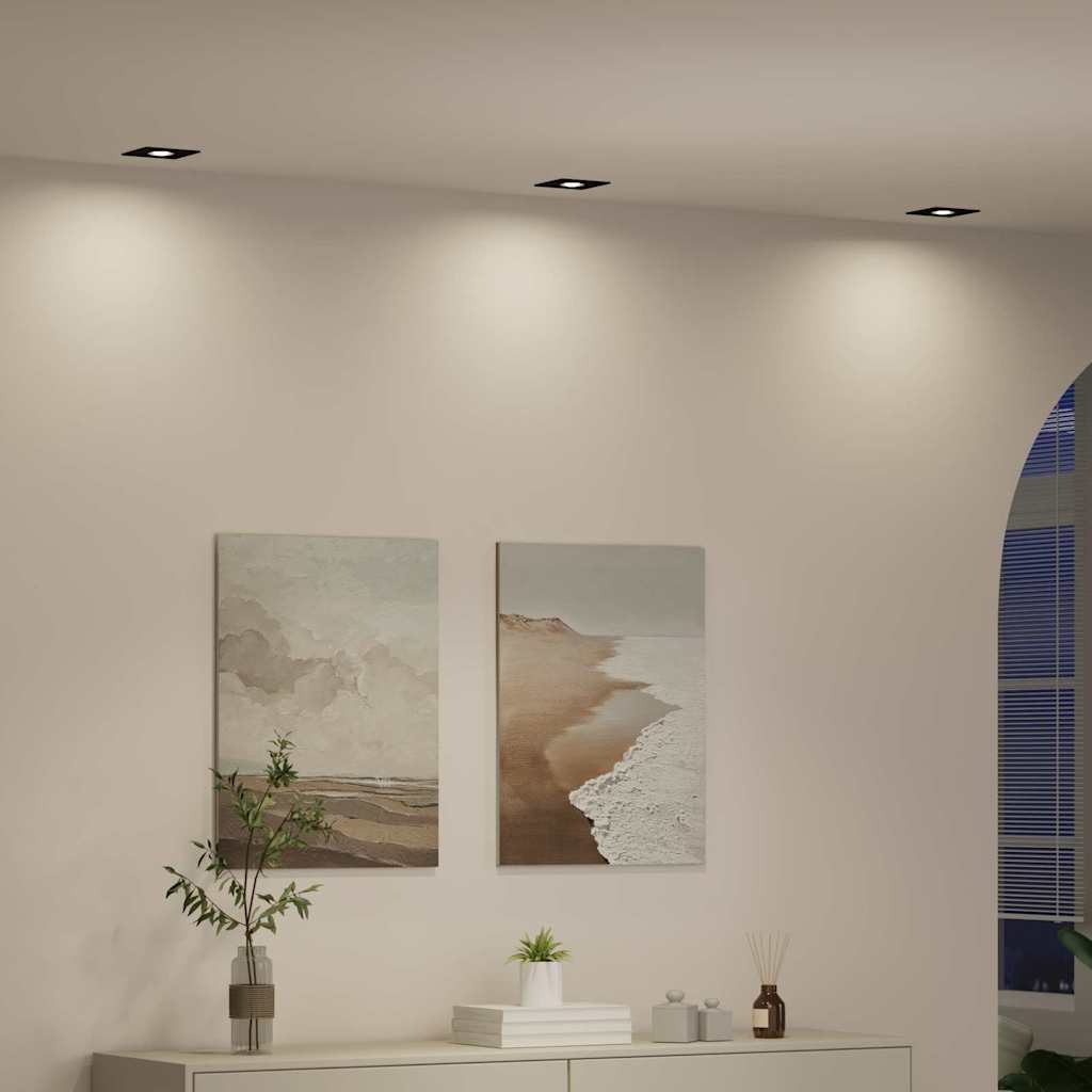 vidaXL Spotlights with Spotlights 12 pcs Black 9 x 9 x cm Aluminium