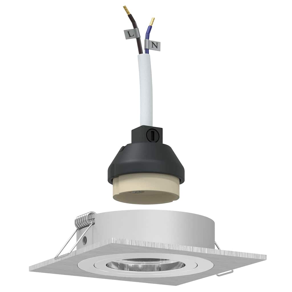 vidaXL Spotlights with Spotlights 6 pcs Silver 9 x 9 x cm Aluminium