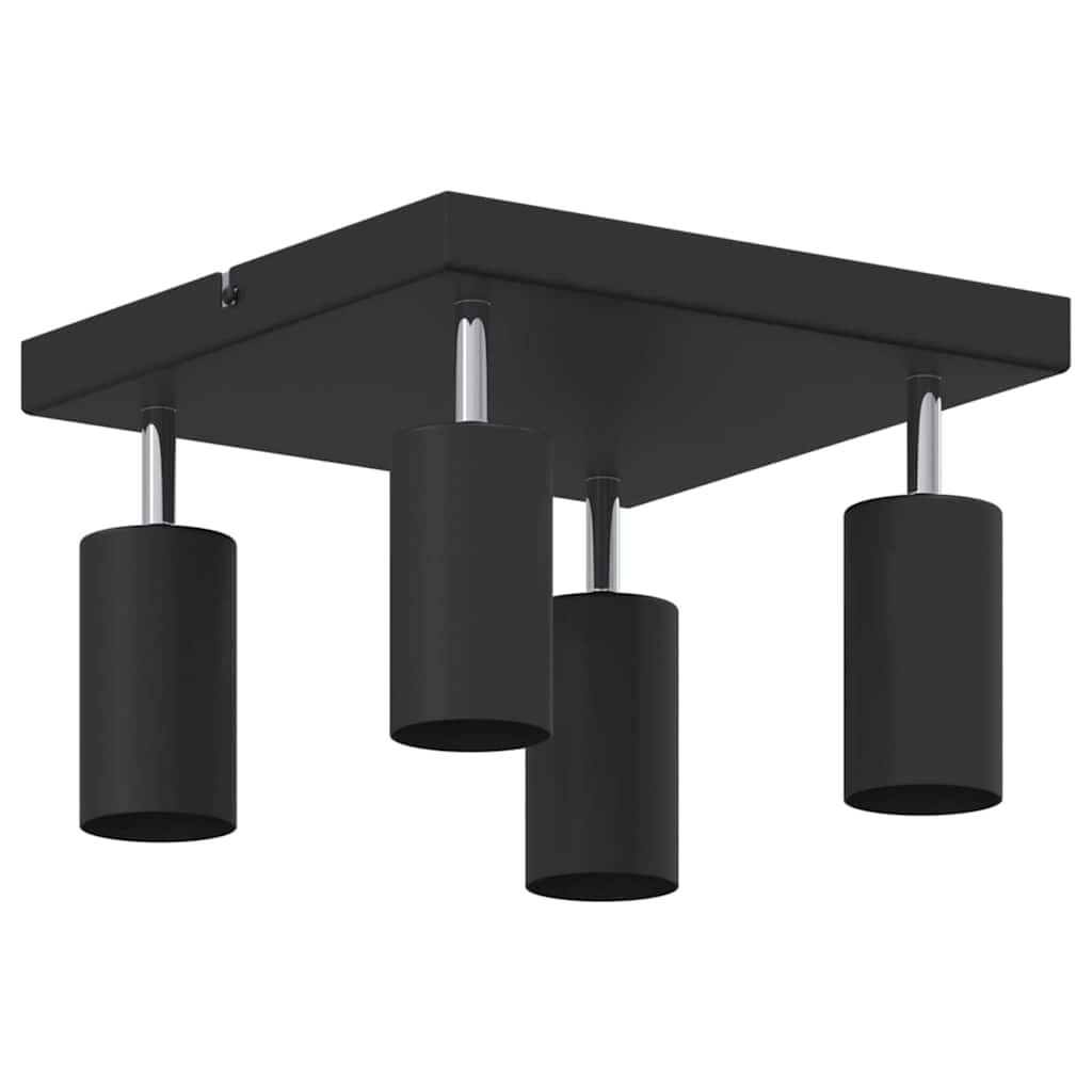 vidaXL Ceiling Spotlight with Spotlights Black 26 x 26 x 16 cm Metal