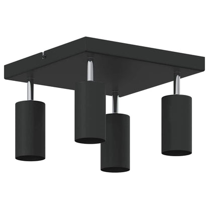 vidaXL Ceiling Spotlight with Spotlights Black 26 x 26 x 16 cm Metal
