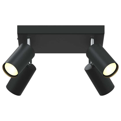 vidaXL Ceiling Spotlight with Spotlights Black 26 x 26 x 16 cm Metal
