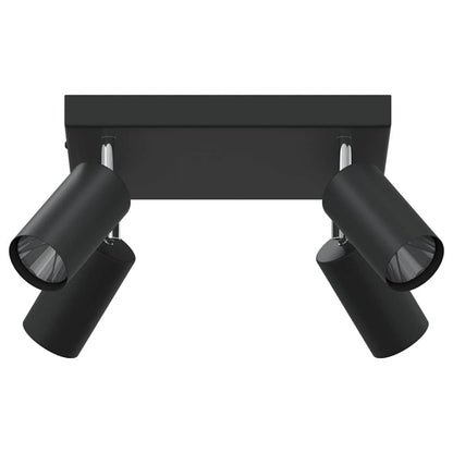 vidaXL Ceiling Spotlight with Spotlights Black 26 x 26 x 16 cm Metal