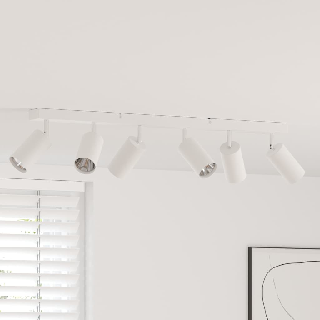 vidaXL Ceiling Spotlight with Spotlights White 73 x 6 x 16 cm Metal