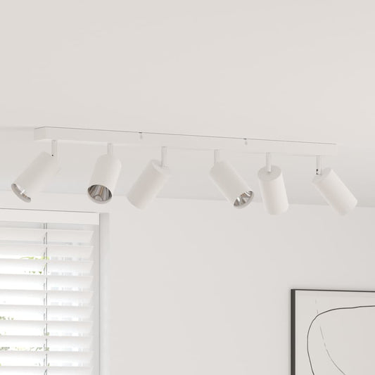 vidaXL Ceiling Spotlight with Spotlights White 73 x 6 x 16 cm Metal