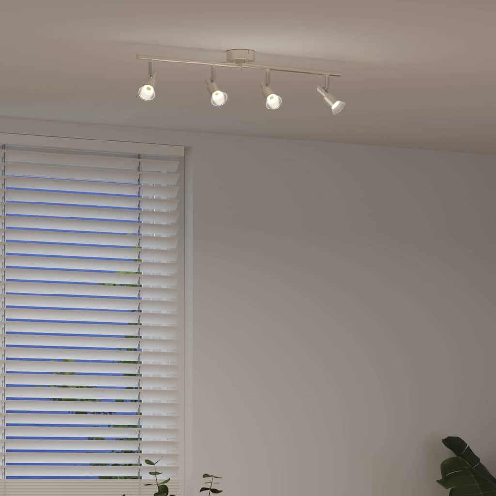 vidaXL Ceiling Spotlight with Spotlights Nickel 70 x 9 x 12.5 cm Steel