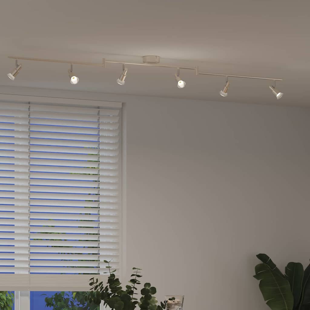 vidaXL Ceiling Spotlight Brushed Nickel 176.5 x 9.5 x 14 cm Steel
