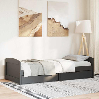 vidaXL Day Bed with 2 Drawers without Mattress IRUN Black 90x200 cm