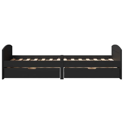 vidaXL Day Bed with 2 Drawers without Mattress IRUN Black 90x200 cm