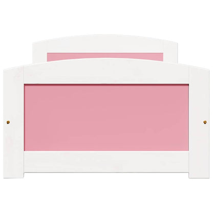 vidaXL Day Bed with 2 Drawers without Mattress IRUN White&Pink 90x200 cm