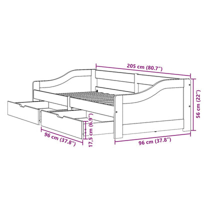vidaXL Day Bed with 2 Drawers without Mattress IRUN White&Pink 90x200 cm