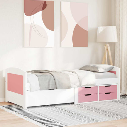 vidaXL Day Bed with 5 Drawers without Mattress "IRUN" White&Pink 90x200 cm