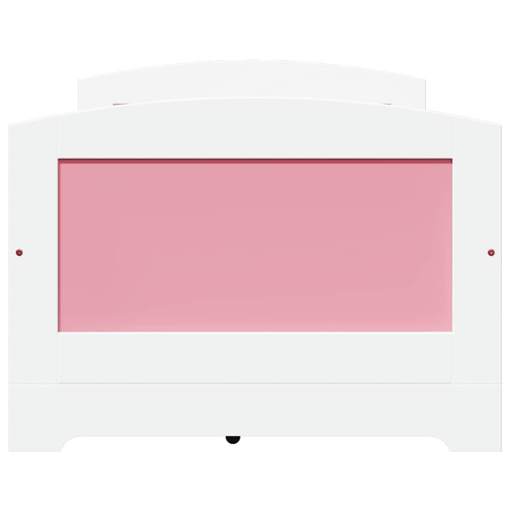 vidaXL Day Bed with 5 Drawers without Mattress "IRUN" White&Pink 90x200 cm