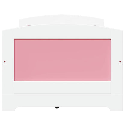 vidaXL Day Bed with 5 Drawers without Mattress "IRUN" White&Pink 90x200 cm