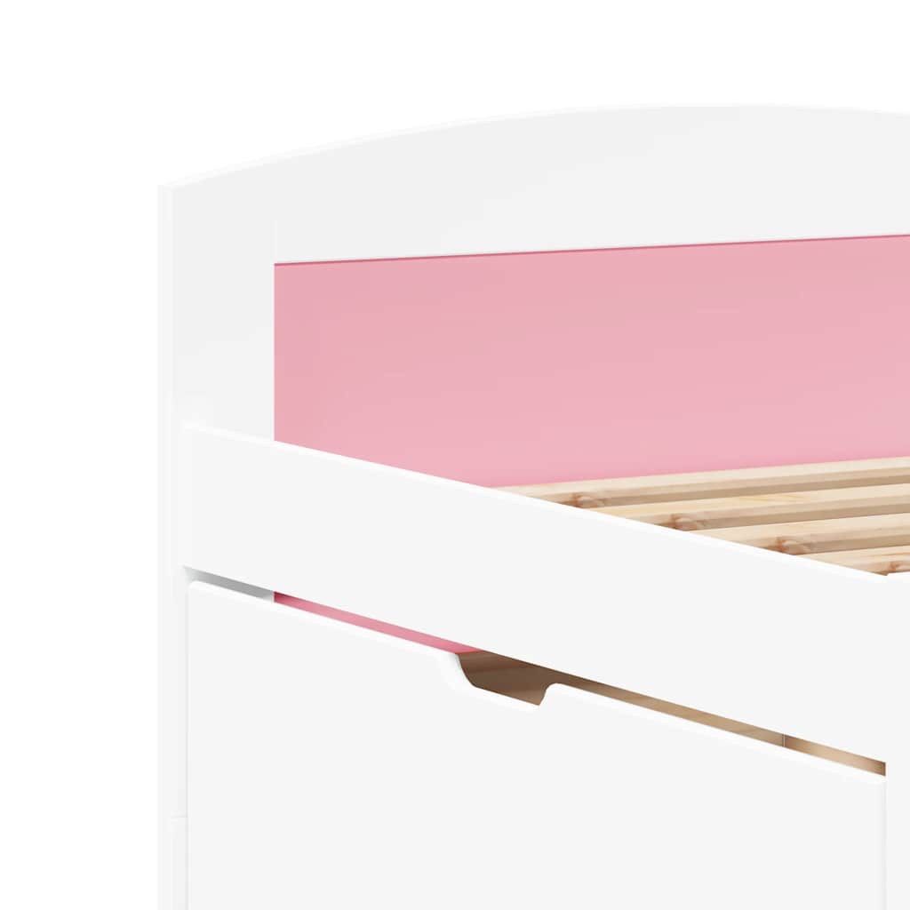 vidaXL Day Bed with 5 Drawers without Mattress "IRUN" White&Pink 90x200 cm