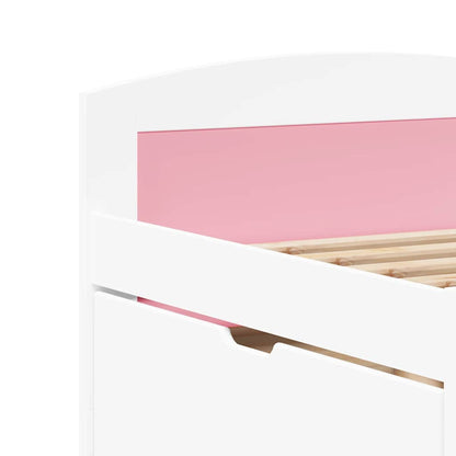 vidaXL Day Bed with 5 Drawers without Mattress "IRUN" White&Pink 90x200 cm