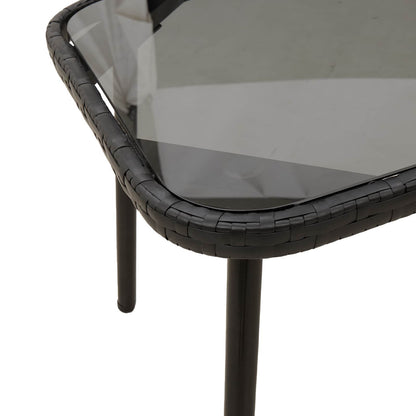 vidaXL Coffee Table Black 90 x 45 x 43 cm Poly Rattan