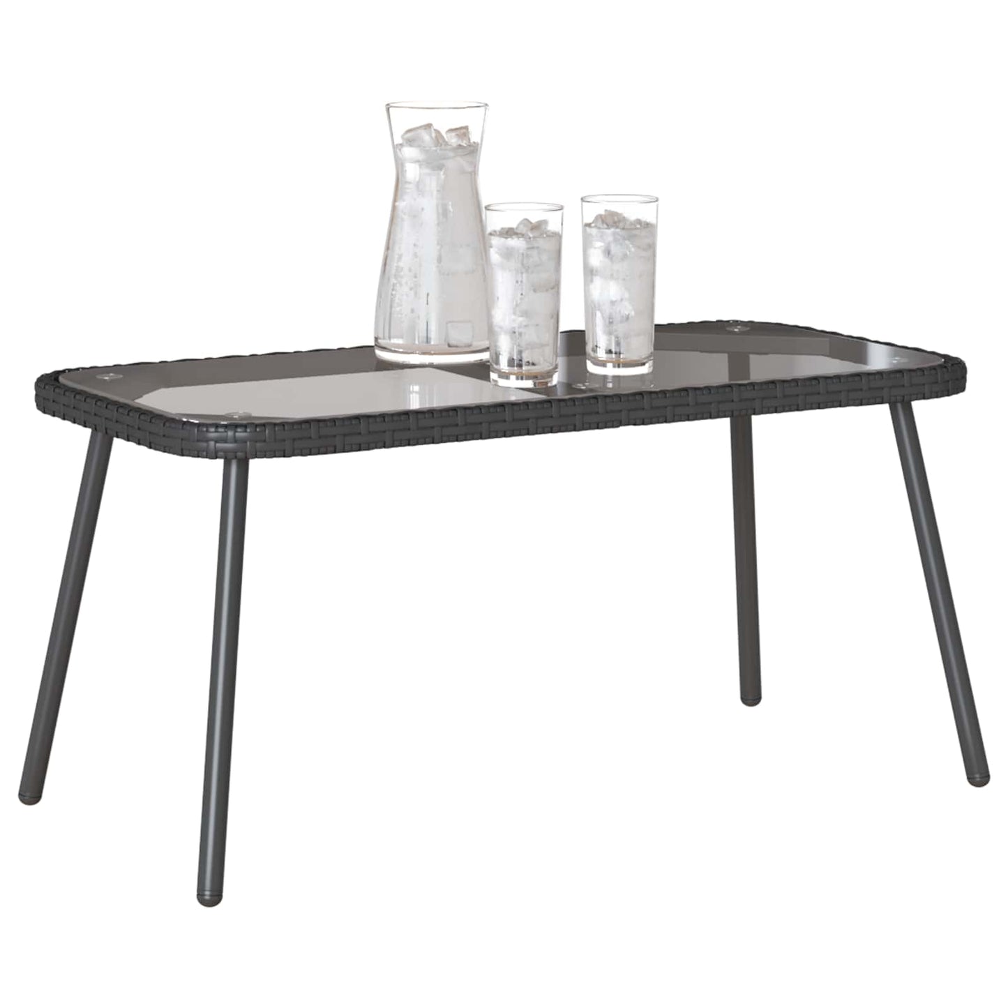 vidaXL Coffee Table Black 90 x 45 x 43 cm Poly Rattan