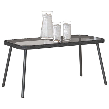 vidaXL Coffee Table Black 90 x 45 x 43 cm Poly Rattan