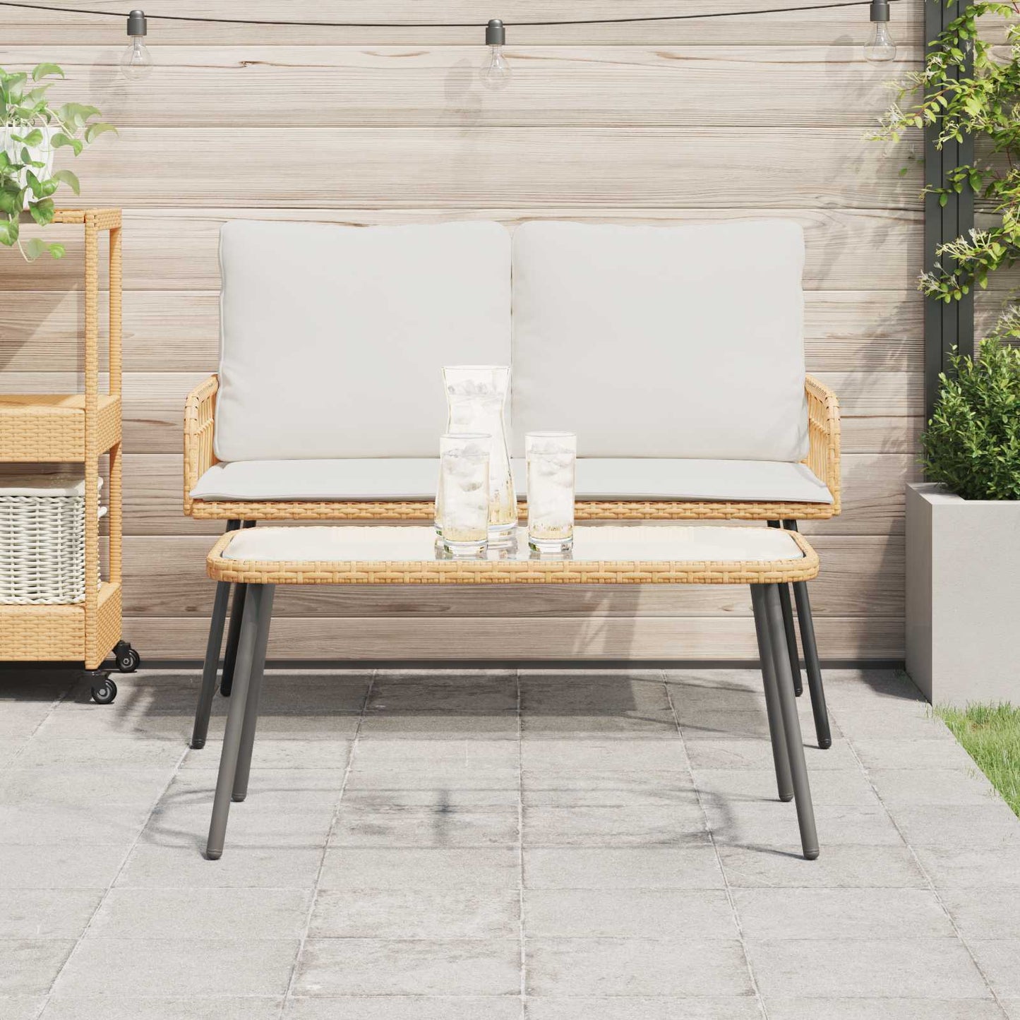 vidaXL Coffee Table Brown and Black 90 x 45 x 43 cm Poly Rattan