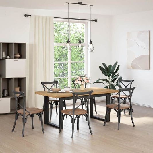 vidaXL Dining Table "NOAIN" U-Shaped Legs 180x90x75 cm Solid Wood Pine