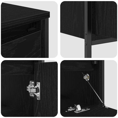vidaXL Bathroom Furniture Set 3 pcs Black Oak Engineered Wood