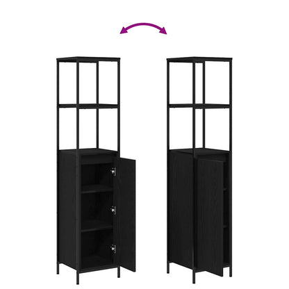 vidaXL Bathroom Furniture Set 3 pcs Black Oak Engineered Wood