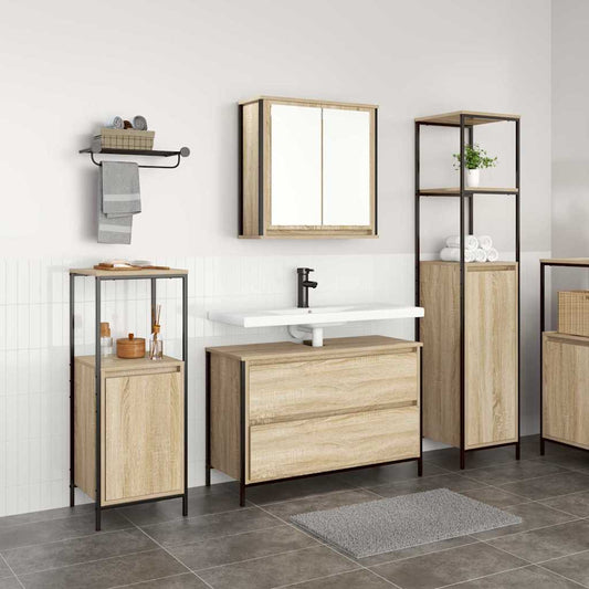 vidaXL Bathroom Furniture Set 3 pcs Sonoma Oak 90 x 34.5 x 60 cm