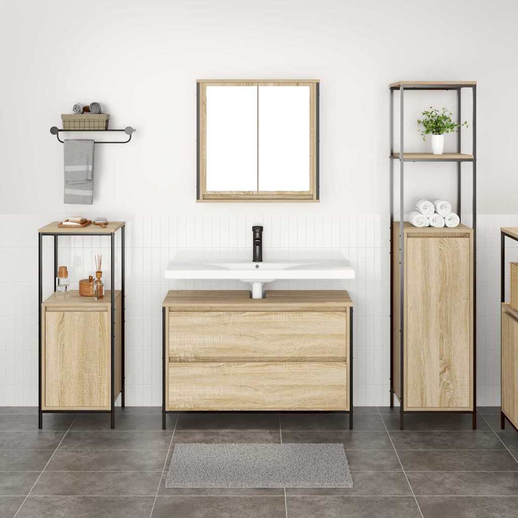 vidaXL Bathroom Furniture Set 3 pcs Sonoma Oak 90 x 34.5 x 60 cm