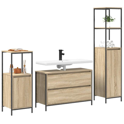 vidaXL Bathroom Furniture Set 3 pcs Sonoma Oak 90 x 34.5 x 60 cm