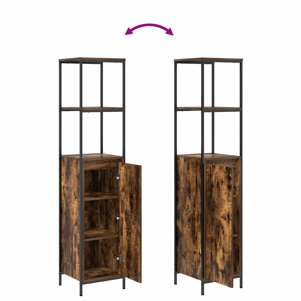 vidaXL Bathroom Furniture Set 3 pcs Smoked Oak Engineered Wood