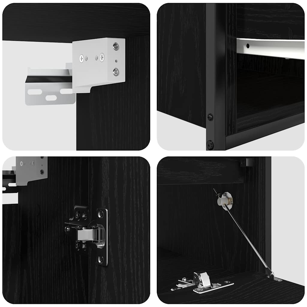 vidaXL 2 Piece Bathroom Furniture Set Black Oak Engineered Wood